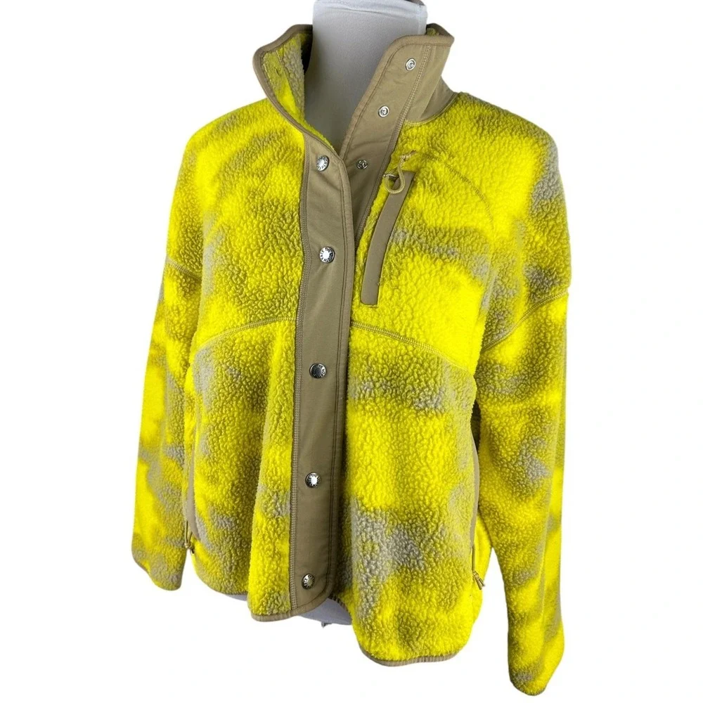 The North Face Cragmont Printed Fleece Jacket Snap Yellow Tan Women's Size XL - Picture 4 of 15